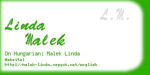 linda malek business card